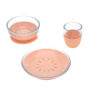 Set de vaisselle verre/silicone - Abricot